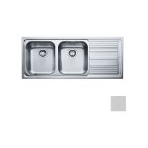 Franke - Lavello da cucina 2 vasche a sinistra ad incasso 116x50 cm acciaio inox modello logica line dekor 101.0086.271