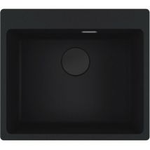 Franke - Maris mrg 610-54 Evier à encastrer 59x50cm, avec bonde et siphon gain de place, en Fragranit+, Noir mat + Cache bonde