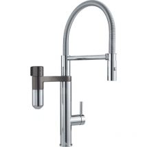Franke Mitigeurs filtrants - Vital Tap mitigeur d’évier avec filtration d’eau intégrée, bec flexible et douchette, chrome/gun