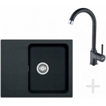 Franke - Set - Set per cucina T29, lavello in tectonite oid 611-62, nero + miscelatore fp 9000, onyx new 114.0366.037