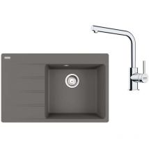 Franke - Sets - Küchenset G250ŠK, Fragranitspüle cng 611-78 TL/7 und Armatur fs 3230.031, steingrau/Chrom 114.0700.686
