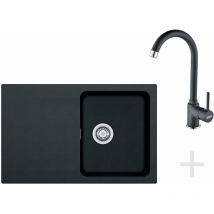 Franke - Sets - Küchenset T30, Tectonite Spülbecken oid 611-78, schwarz + Küchenarmatur fp 9900, Onyx neu 114.0366.039