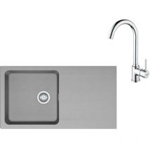 Franke - Sets - Set T98, Tectonite-Spüle oid 611 und Armatur fp 9000.031, grau / chrom 143.0675.702