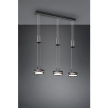 Trio - Suspension Îlot Cuisine 3 Disques Led Franklin Anthracite Moderne
