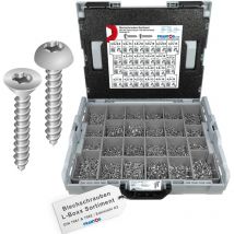 Frantos L-boxx 4425 Tlg. Blechschrauben Din 7981 & 7982 Tx Sortiment (edelstahl A2)