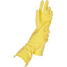 Paire de gant universel en latex ''bettina'' hygostar, taille s jaune 25968 - Franz Mensch