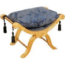 Französische Bank im Stil Louis xvi aus massivem Buchenholz