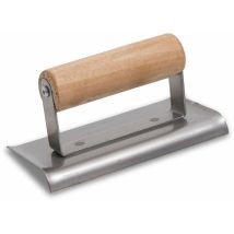 Marshalltown - Frattazzo Per Bordi In Acciaio Per Calcestruzzo R 10mm, L 13mm, Estremità Curve Con Manico In Legno In Acciaio Inossidabile, Dimensione