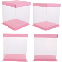 Frcolor Lot de 4 boîtes d'emballage pour gâteaux, conteneur pour gâteaux, boîte à gâteaux transparente, boîte d'emballage pour gâteaux