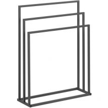 Physa - Free-Standing Towel Rack 3 Bars Offset Bathroom Towel Holder 65cm Wide Grey