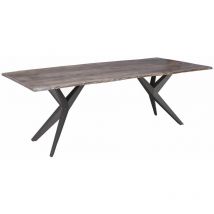 Massivmoebel24 - freeform 4 Tavolo da pranzo in legno di acacia - laccato grigio /gambe in ferro - antracite mat 160x90x76