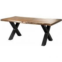 Freeform 5 tavolo da pranzo in legno di mango - verniciato natur / gambe in ferro x antracite lucido 180x90