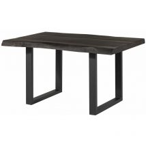FREEFORM 5 tavolo da pranzo in legno di mango - verniciato grigio / gambe in ferro U antracite matt 140x90