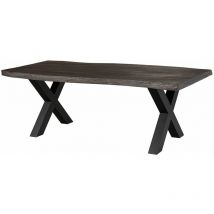 Baumtisch Mango 240x100x77 grau lackiert / X-Beine anthrazit matt freeform 5