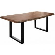 Massivmoebel24 - freeform 5 Tavolo da pranzo in legno di acacia - laccato natur /gambe in ferro - antracite lucido 160x90x77 freeform 5