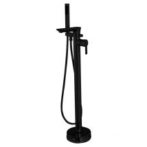 Invena - Freestanding Black Bath Tap Single Lever Bathtub Tall Faucet Shower Mixer