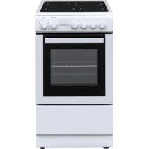 Freestanding Single Cavity Electric Cooker With x4 Ceramic Hobs, 3600 Watta, White