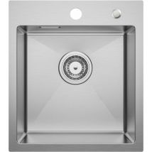 Fregadero Cocina 1 Seno, CECIPA 40×45cm Fregadero Cocina Acero Inoxidable 304, Fregaderos un Seno sobre Encimera ou Empotrado, con Desbordamiento y