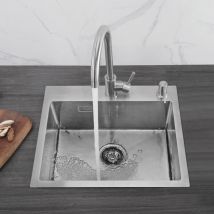 Cecipa - Fregadero de Cocina sin Dispensador de Jabón - 50 x 45 x 18,5 cm Fregadero de Cocina - Fregadero de Cocina Cuadrado Acero Inoxidable