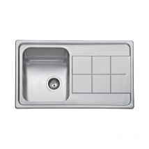 Esmebra - Fregadero con escurridor a la derecha y con orificio grifo Dinamarca 20 cm(alto)86 cm(ancho)50 cm(largo)