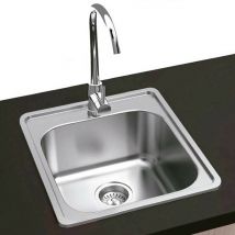 Gresinex - Fregadero Zurich Cuadrado Encastrar 38 x 38 1 Seno - Acero inox