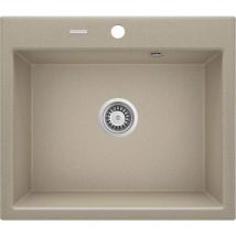 Fregadero de 1 cubeta color granito avena 600 x 520 mm completo con accesorios Deante Andante ZQN7103 Avena Granito