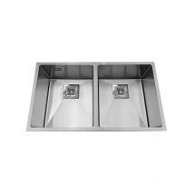 Esmebra - Fregadero de 2 senos en inox Japón, 19,5 cm(alto) 75 cm(ancho) 44 cm(largo)