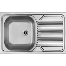 Fregadero de acero de una cubeta con escurridor a la derecha Deante Tango ZM5011P acero inoxidable cepillado