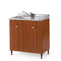 Argonauta - Fregadero de cocina de nogal antiguo 2 puertas Cm 80x50xH 85