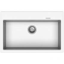 Samet - Fregadero de cocina de un seno color blanco 78x51 cm - Waltz