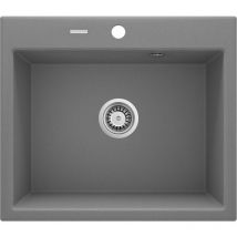 Deante - Fregadero de cocina de 600 x 520 mm en color gris metalizado con accesorios andante ZQNS103 Gris