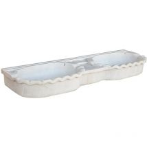 Biscottini - Fregadero de mármol blanco de cocina Lavabo de encimera Fregadero de piedra Lavabo de interior y exterior Lavabo de fuente