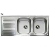 Apell - Fregadero Empotrable De Acero Inoxidable De 2 Senos