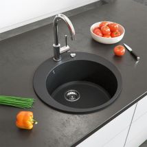 Fregadero , Negro, 50.5 x 50.5 cm Redondo, Bergström