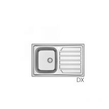 Fregadero encastrable de acero inoxidable 80x50 cm con escurridor derecho