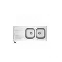 Fregadero encastrable de acero inoxidable LS01 116x50 cm con escurridor izquierdo