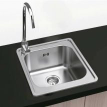 Gresinex - Fregadero Encastrar Cuadrado Tokio 50x50 1 Seno - Acero Inox