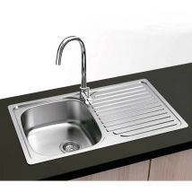 Gresinex - Fregadero Viena Encastrar 1 Seno 1 Escurridera 80x48cm Acero Inox