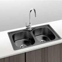 Gresinex - Evier Noir Inox 80x44 - 2 Eviers - Dublin