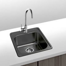 Gresinex - Fregadero Negro Acero Inox Zurich 38x38 Encastrar