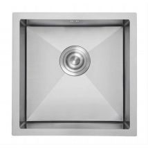 Gresinex - Fregadero Omega Bajo Encimera Insonorizado 20 cm Profundidad Negro y Gris Cromo Brillo - 45x45