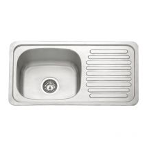 Esmebra - Fregadero Venezuela sin orificio y con escurridor a la izquierda,18 cm(alto)75 cm(ancho)40 cm(largo)