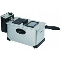 Freidora eléctrica Elco – 3 litros – Acero inoxidable – 2000 W – Temperatura regulable – Tapa con ventana