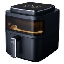 Grunkel - Freidora aire 6L y 1400W - Air Fryer black light fryer - 12 programas. Panel control digital a color Multifunción y ventanal visualización
