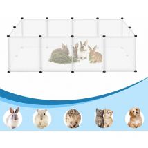 Freilaufgehege Kaninchen Freigehege aus Kunststoff, Meerschweinchen Gehege Kleintiergehege Außen, Kleintierkäfig Welpenauslauff Hasengitter für Innen