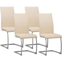 Albatros - Freischwinger Stühle 4er Set murano, Beige - Esszimmerstuhl Schwingstuhl mit modernem Design, Kunstleder-Bezug, dicke Polsterung,