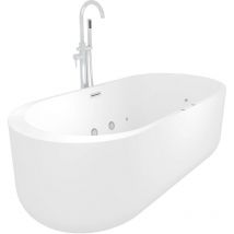 Acquavapore - freistehende Badewanne F26 170x80cm Whirlpool Luft & Wasser mit Armatur AF02