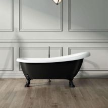 Rogier&mothes - Freistehende Badewanne richmond schwarz Löwenfüße chrom 171