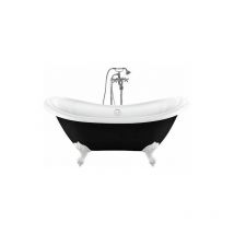 Rogier&mothes - Freistehende Badewanne darlington schwarz Adlerfüße weiss 175