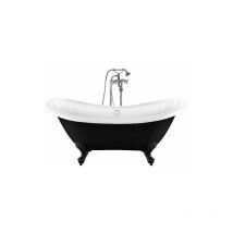 Freistehende Badewanne DARLINGTON SCHWARZ Adlerfüße SCHWARZ 175